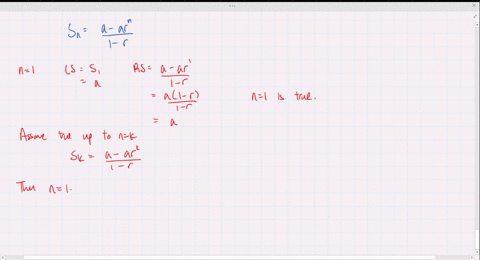 show-using-mathematical-induction-that-in-a-geometric-series-s_nfraca-a-rn1-r