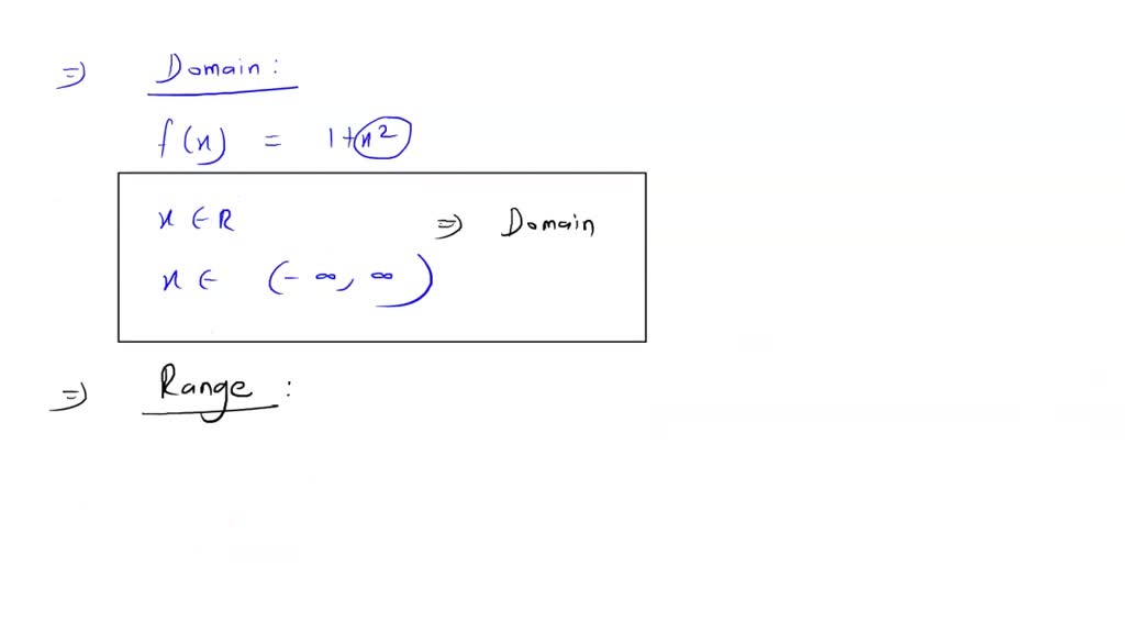 find domain and range of fx 1 x 2