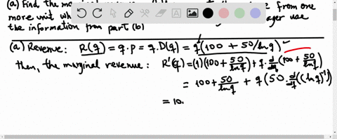 suppose-the-demand-function-for-q-units-of-a-certain-item-is-pdq100frac50ln-q-quad-q1-where-p-is-in