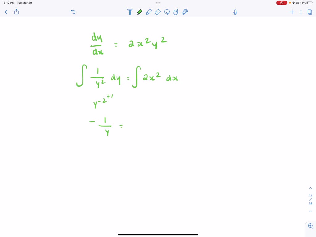 The differential equation is separable. Find the general solution, in ...