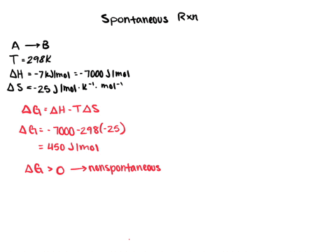 for-the-reaction-a-rightarrow-b-at-298-mathrmk-the-change-in-enthalpy-is-7-k-j-cdot-m-o-l-1-and-the