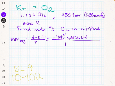 a-gaseous-mixture-of-mathrmo_2-and-mathrmkr-has-a-density-of-1104-mathrmg-mathrml-at-435-torr-and--2