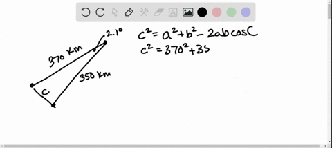 SOLVED:A satellite calculates the distances and angle shown in Figure 8 ...