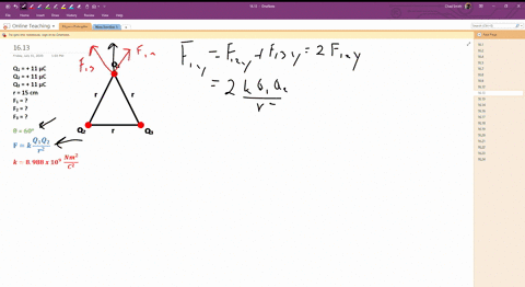 ii-three-positive-particles-of-equal-charge-110-mu-mathrmc-are-located-at-the-corners-of-an-equilate