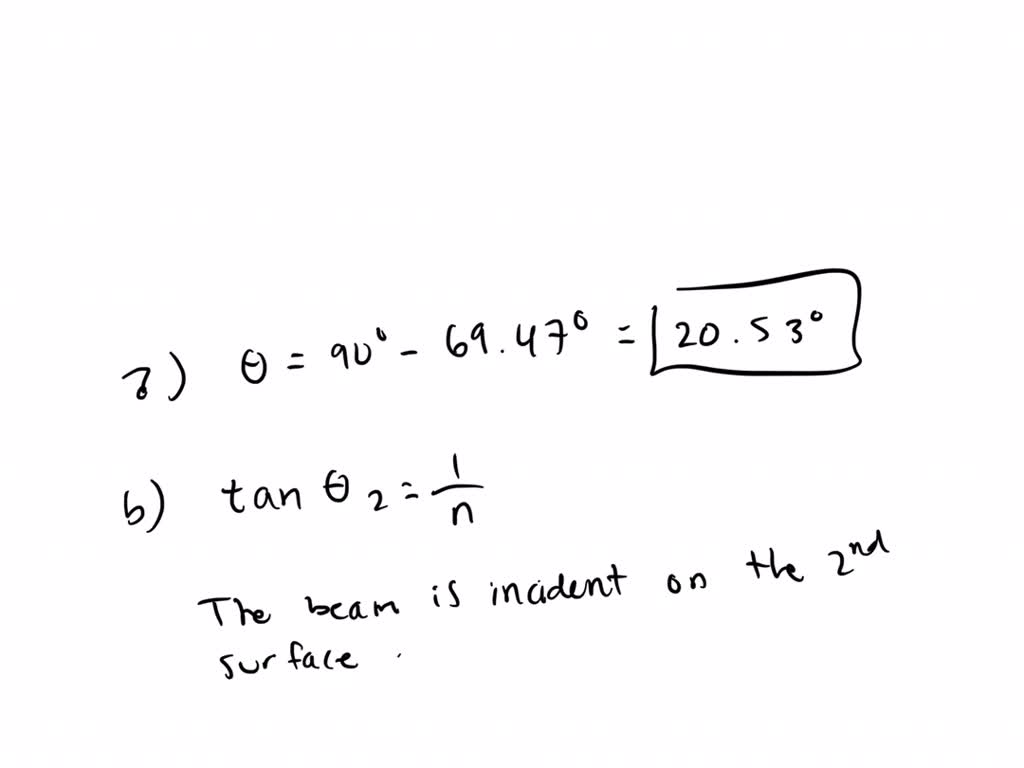 Brewster angle. Determine the Brewster angles of materials used in ...
