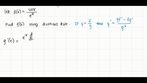use-the-quotient-rule-to-find-the-derivative-of-the-function-gxfracsin-xex