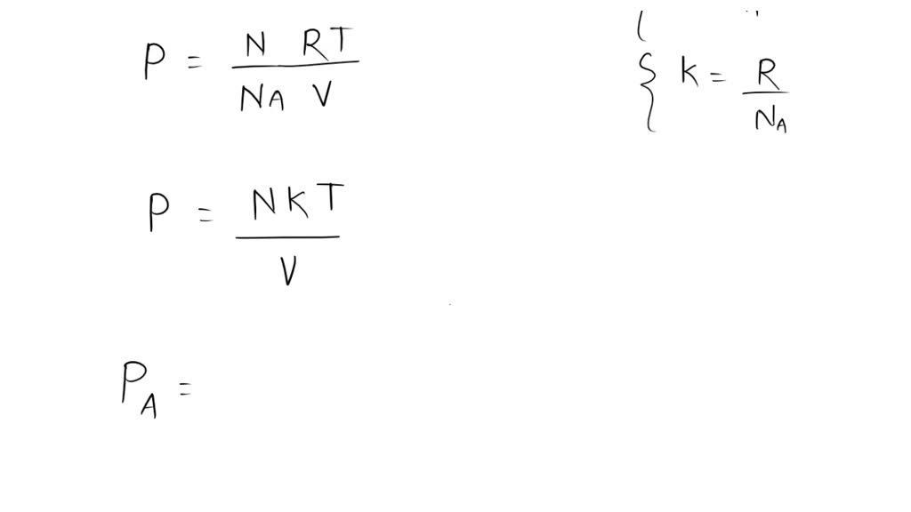 Two containers hold ideal gases at the same temperature. Container A has twice the volume and half the number of particles as container B. What is the ratio $P_{\mathrm{A}} / P_{\mathrm{B}}$, where $P_{\mathrm{A}}$ is the pressure in container $\mathrm{A}$ and $P_{\mathrm{B}}$ is the pressure in container $B$ ?