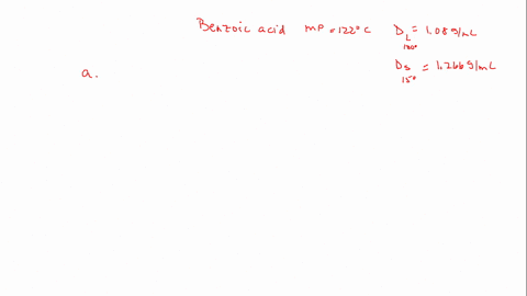 benzoic-acid-mathrmc_6-mathrmh_5-mathrmcooh-melts-at-122circ-mathrmc-the-density-in-the-liquid-state