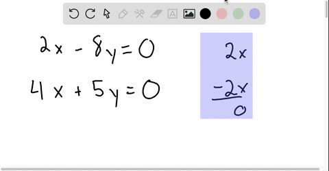 solve-each-system-by-the-elimination-method-check-each-solution-beginarrayl-2-x-8-y0-4-x5-y0-endarra