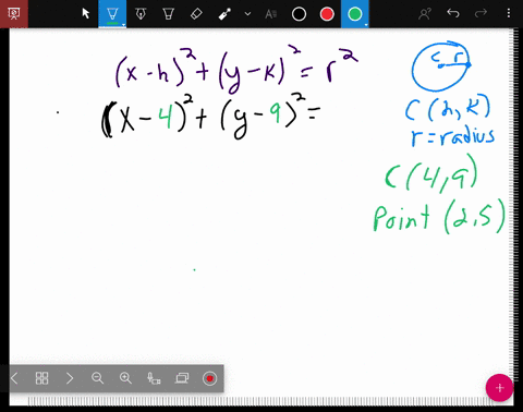 find-the-equation-of-each-circle-centered-at-49-and-passing-through-the-point-25