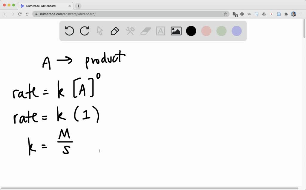 SOLVEDConsider the zerothorder reaction A product. (a) Write the