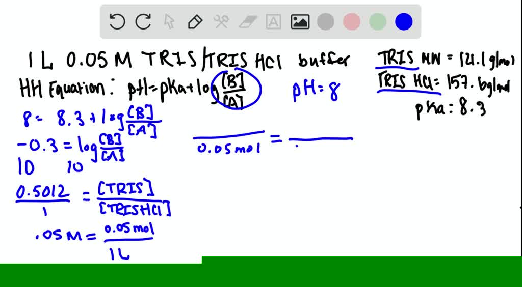 SOLVED A Catalog In The Lab Has A Recipe For Preparing 1 L Of A TRIS 