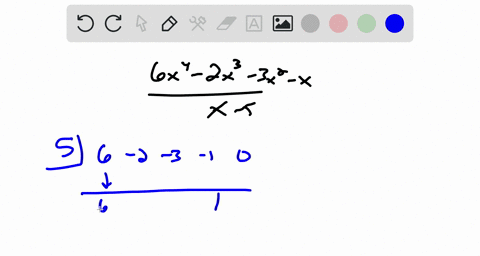 use-synthetic-division-to-divide-the-first-polynomial-by-the-second-6-x4-2-x3-3-x2-x-x-5