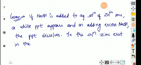 if-mathrmnaoh-is-added-to-an-aqueous-solution-of-mathrmzn2-ions-a-white-precipitate-appears-and-on-4