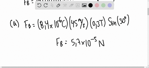 a-particle-with-a-charge-of-84-mu-mathrmc-and-a-speed-of-45-mathrmm-mathrms-enters-a-uniform-magne-3