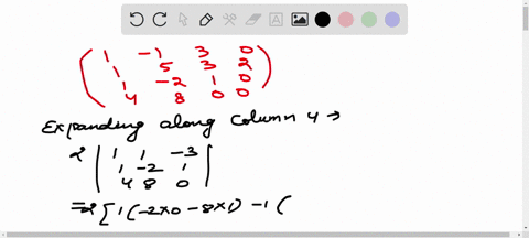 evaluate-the-determinant-of-the-given-matrix-by-cofactor-expansion-leftbeginarrayrrrr-1-1-3-0-1-5-3-