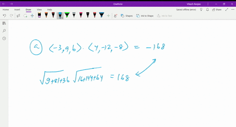 SOLVED:19-20 Determine whether the given vectors are orthogonal ...
