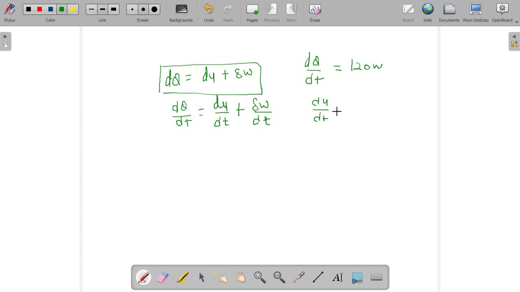 SOLVEDAn electric heater supplies heat to a system at a rate of 120 W