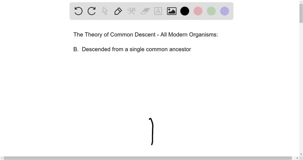Solved the theory of common descent states that all modern organisms a 