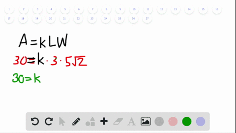 if-a-varies-jointly-as-l-and-w-and-a30-when-l3-and-w5-sqrt2-what-is-a-when-l2-sqrt3-and-w1-2