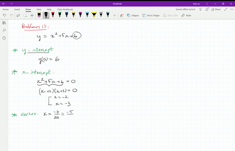 graph-each-parabola-and-give-its-vertex-axis-x-intercepts-and-y-intercept-yx25-x6