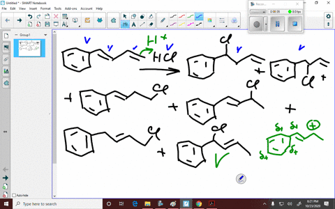 draw-the-possible-products-resulting-from-addition-of-1-equivalent-of-hcl-to-1-phenyl-13-butadiene-w
