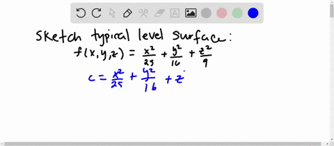 Solved Sketch A Typical Level Surface For The Function F X Y Z X 2 25 Y 2 16 Z 2 9
