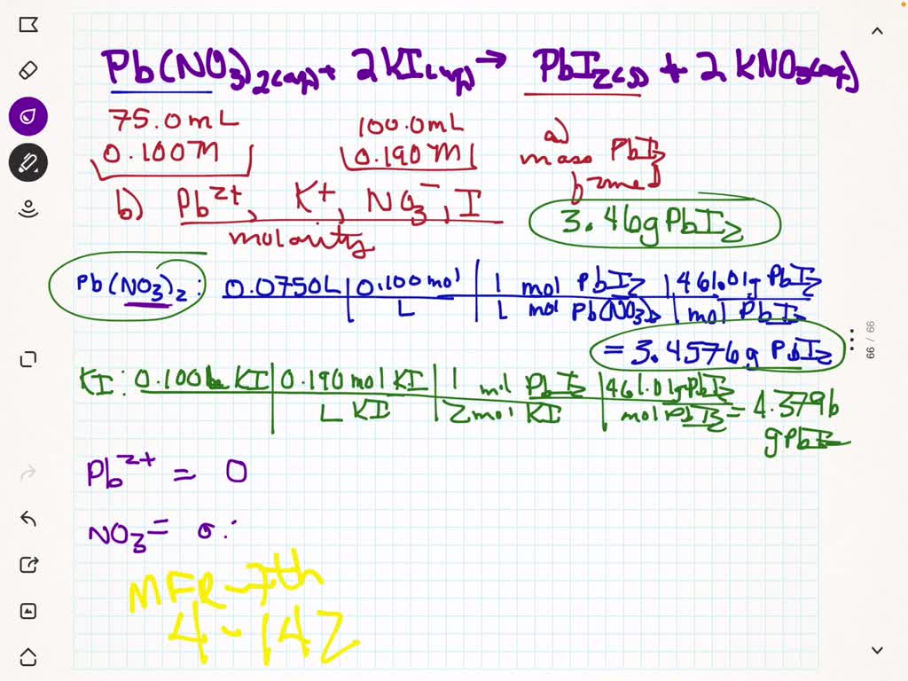 Solved A Sample Containing Only Iron Ii Nitrate And Potassium Chloride Is Dissolved In Water