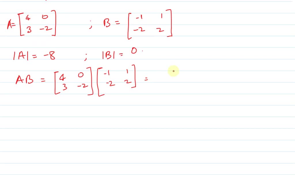 SOLVED:Find (a)|A|,(b)|B|,(c) A B, And (d)|A B| . What Do You Notice ...