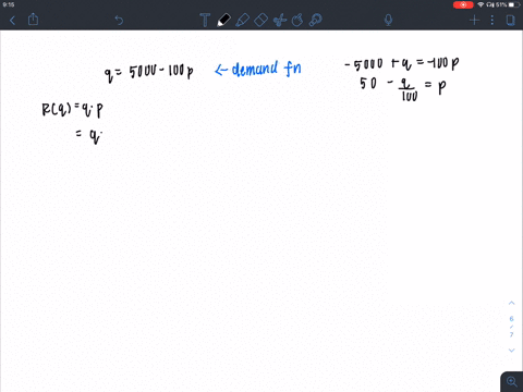 revenue-assume-that-a-demand-equation-is-given-by-q-5000-100-p-find-the-marginal-revenue-for-the-fol