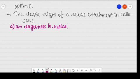 which-of-the-following-would-be-considered-a-sign-of-secure-attachment-in-a-1-year-old-a-showing-no-