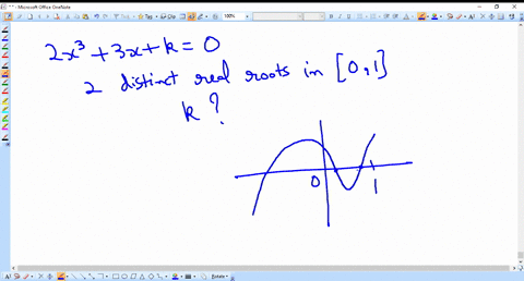 the-real-number-k-for-which-the-equation-2-x33-xk0-has-two-distinct-real-roots-in-01-mathbf2-0-1-3-a