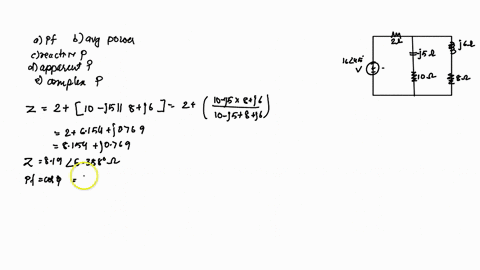 for-the-entire-circuit-in-fig-1163-calculate-a-the-power-factor-b-the-average-power-delivered-by-the
