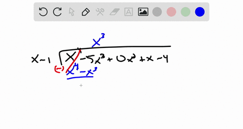 use-long-division-to-divide-the-first-polynomial-by-the-second-x4-5-x3x-4-quad-x-1
