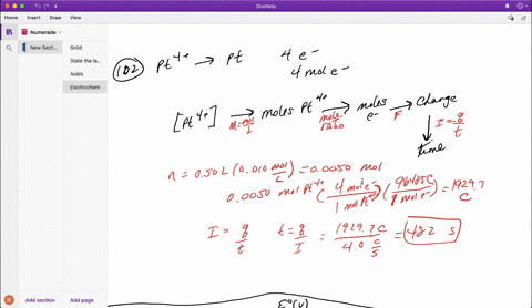 a-solution-containing-mathrmpt4-is-electrolyzed-with-a-current-of-400-mathrma-how-long-will-it-take-