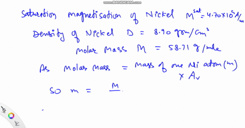 the-saturation-magnetization-mmax-of-the-ferromagnetic-metal-nickel-is-470-times-105-mathrma-mathrmm