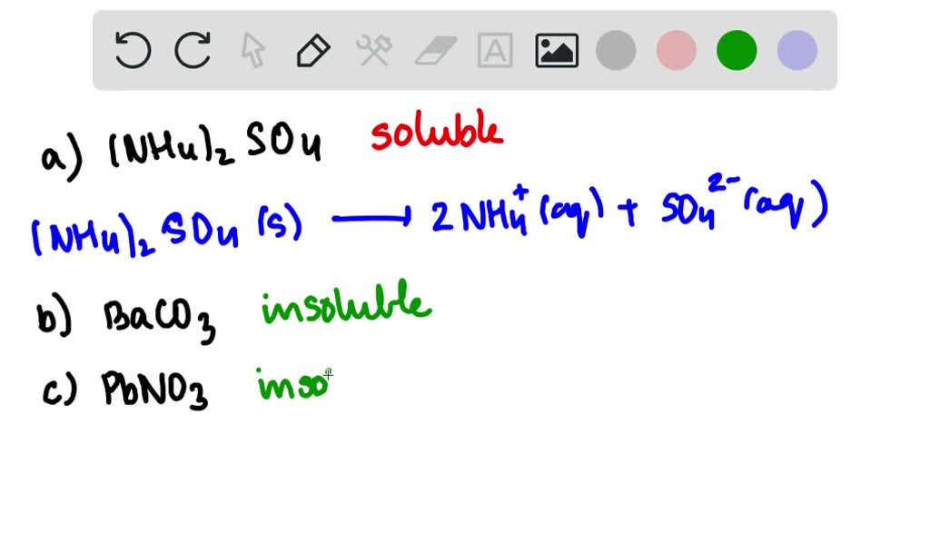 Using solubility rules, decide whether the following ionic solids are ...