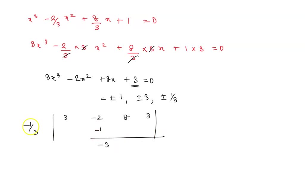 SOLVED:Solve each equation in the real number system. x^3-(2)/(3) x^2 ...