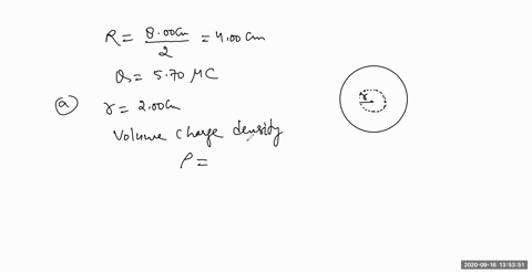 an-insulating-sphere-is-800-mathrmcm-in-diameter-and-carries-a-570-mu-mathrmc-charge-uniformly-distr