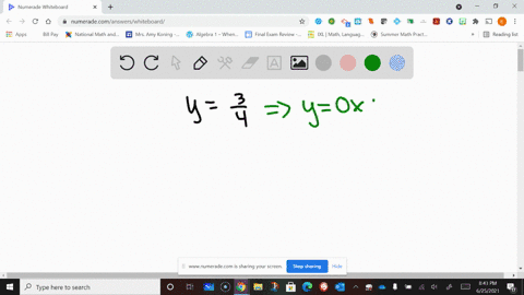 determine-the-slope-if-it-exists-of-the-graph-of-the-given-linear-equation-yfrac34