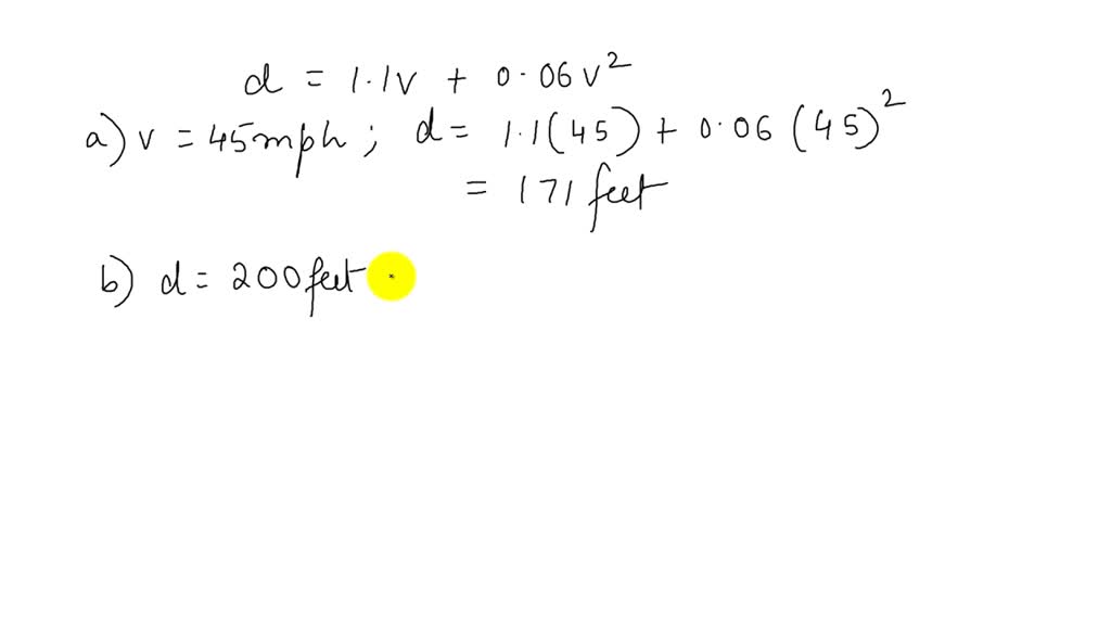 Stopping Distance An accepted relationship between st… SolvedLib