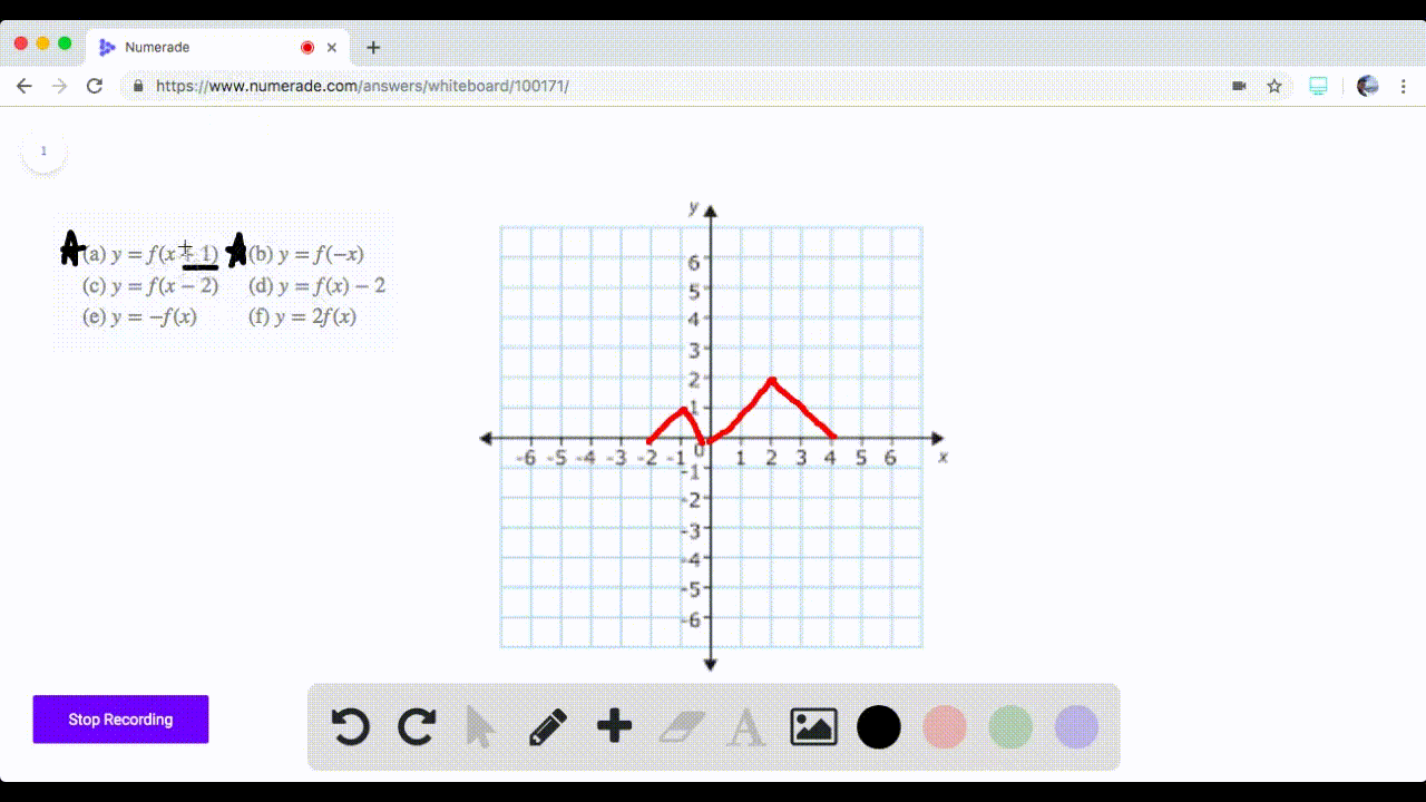 Solved 71 74 Graphing Transformations The Graph