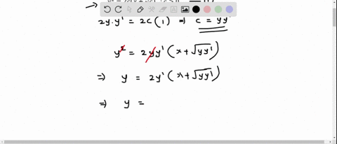 the-differential-equation-representing-the-family-of-curves-y22-cxsqrtc-where-c0-is-a-parameter-is-2