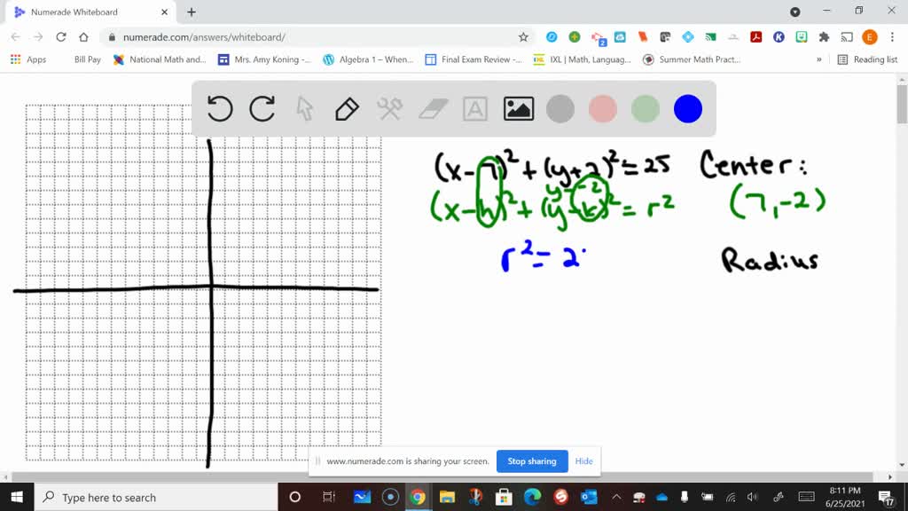 SOLVEDFind the center and the radius of the circle. Then graph the
