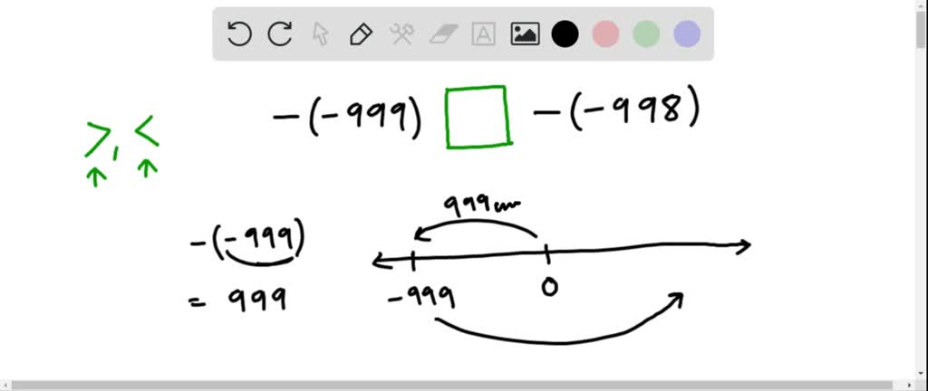 SOLVED:Place an symbol in the box to make a true statement. -(-999) -(-998)