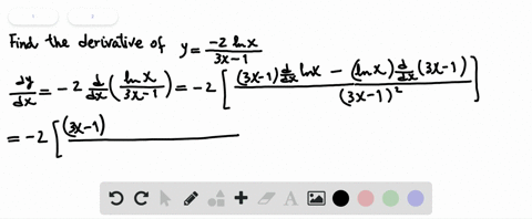find-the-derivative-of-each-function-yfrac-2-ln-x3-x-1-2