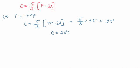 faith wants to use the formula c(f)= 5/9(f-32) to convert degrees to  fahrenheit, f, to degrees celsius, 