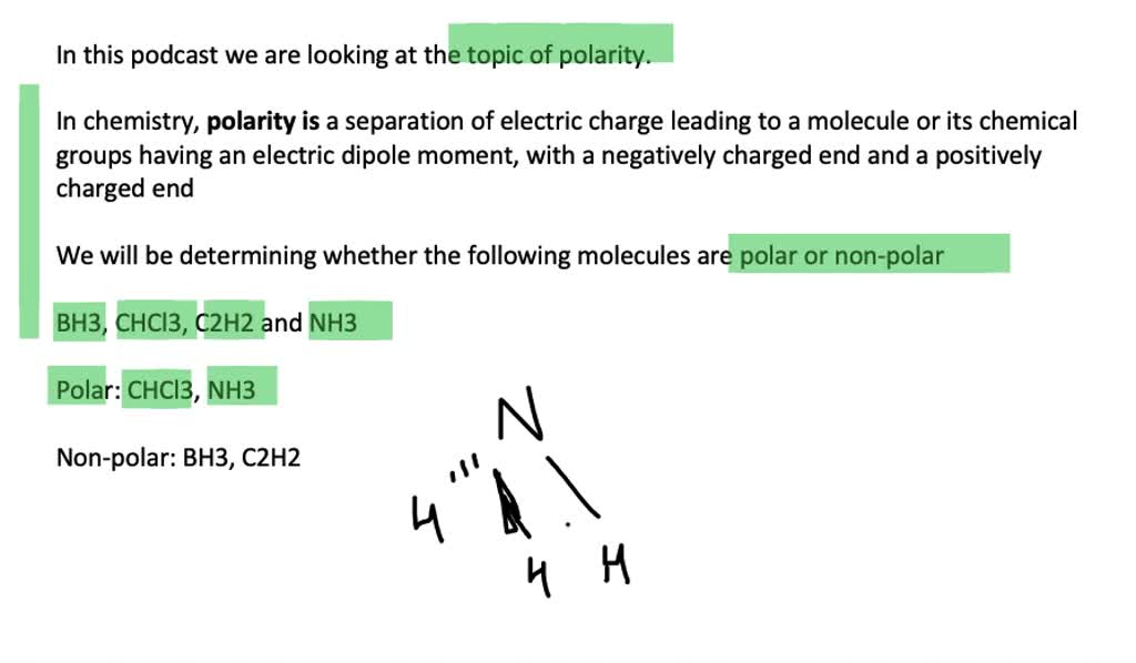 SOLVED: Classify each molecule as polar or nonpolar. (a) BH3 (b) CHCl3 ...