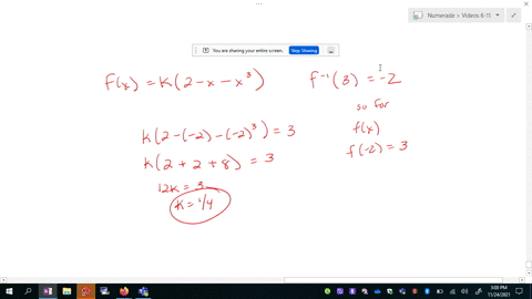 the-function-given-by-fxkleft2-x-x3right-has-an-inverse-function-and-f-13-2-find-k