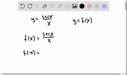 determine-whether-each-function-is-even-odd-or-neither-yfracsec-xx